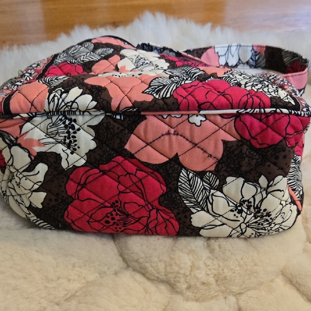 Vera Bradley On The Go Mocha Rouge Floral Shoulder Crossbody Bag - Picture 4 of 6